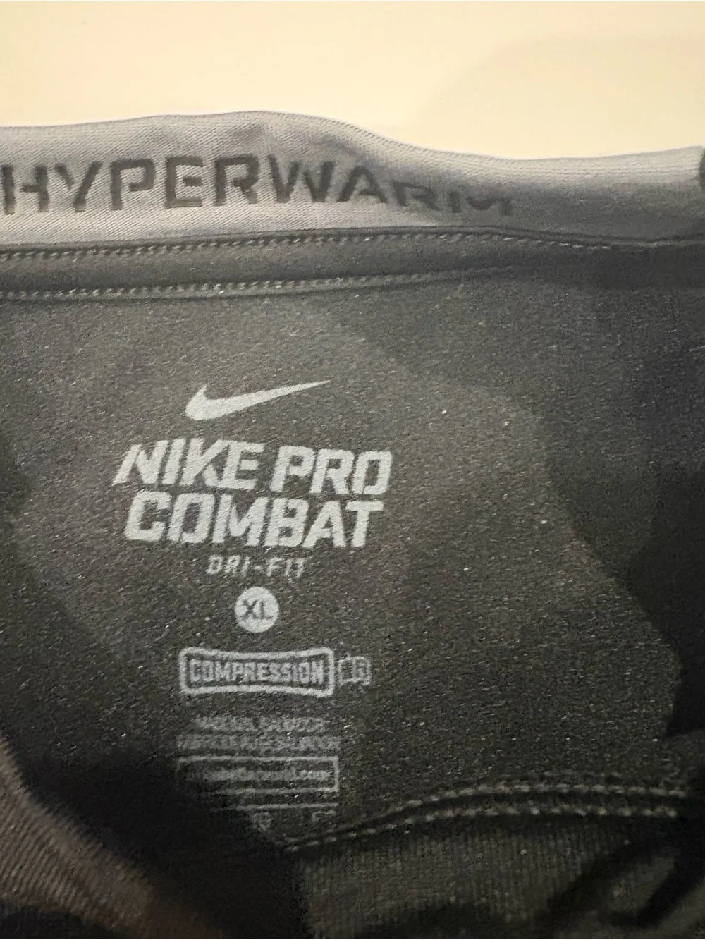 Brand New Boys Nike Pro Combatn Dri-Fit Black Shirt XL